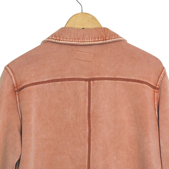 Pilcro Anthropologie Utility Shirt Jacket Retro Vintage Wash Button Up Red M - Picture 12 of 16